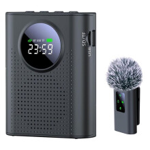 Amplificateur Vocal avec Microphone Cravate Sans Fil, Système de Haut-Parleur Portable PA avec Affichage LED pour Enseignant, Guide Touristique