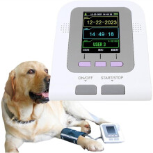 Huisdier Bloeddrukmonitor voor Honden en Katten, Digitale Veterinaire Bloeddrukmonitor met 3 Manchetten en Polsmeting