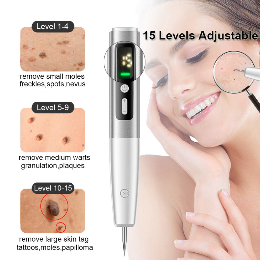 Stoyotu Black/Dark Laser Plasma Pen Mole Wart Remover Dots Freckle Spot Remover Plasma Pen Wart Eliminator Papilloma Skin Tag Removal
