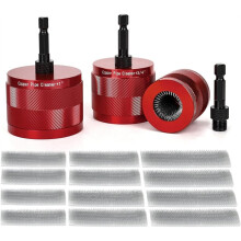 Kupferrohrreiniger-Set für Bohrmaschinen (1/2", 3/4" und 1"), mit 1/4"-Sechskantschaft und Bürstenblättern, Sanitärwerkzeug Zur Rostentfernung