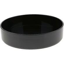 (Black 23cm) Tenlacum Round Container Flower Bonsai Pot Vase Suiban Ikebana Plastic (black 23cm)