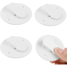 4Pcs Shower Curtain Clips Shower Splash Guard Holder Clear Self Adhesive Windproof Splash Clips Bathroom Curtain Weight Clip for Home
