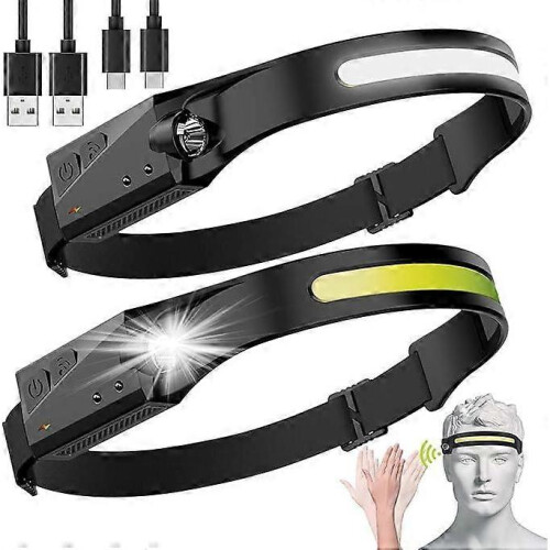 LED Headlamp, 2 Pack Rechargeable Flashlight for Adults