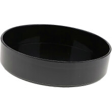 (Black 28cm) Tenlacum Round Container Flower Bonsai Pot Vase Suiban Ikebana Plastic (black 23cm)