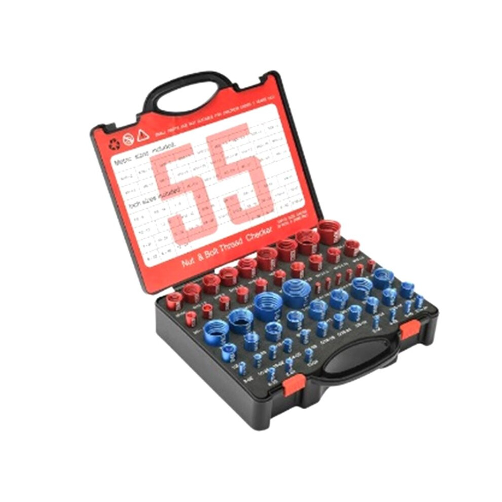 55Pcs Nut Bolt Thread Checker Size Gauge Thread Gauge Suitable For Detecting Fixed Bolts Threaded Holes 4711228438075