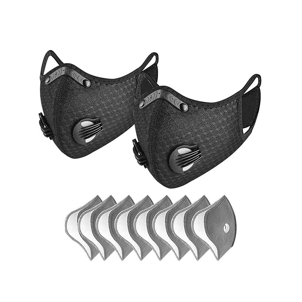 Reusable Sport Mask With 8 Activated Carbon Filters, Dustproof For Outdoor Activities 6033687967377