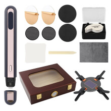Kit de Redressement de Cartes, Ensemble D'Accessoires D'Entretien pour Cartes à Collectionner avec Coffret en Bois, Loupe pour Aplanir les Bords