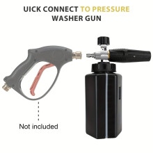 Adjustable Snow Foam Bottle Car Wash Cannon 1L 1/4" Quick Connect for Pressure Washers Cleaning Tool