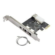 PCIe 1X Naar 1394a Uitbreidingskaart 4-Poorts VT6315 FireWire-Kaartadapter VIA Chip-Opnamekaart Compatibel met DV-Camcorders