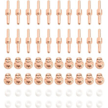Plasma Cutting Torch Consumables, 60-Piece Set for PT-31 Torch Compatible with CUT-40 and CUT-50 Plasma Cutters