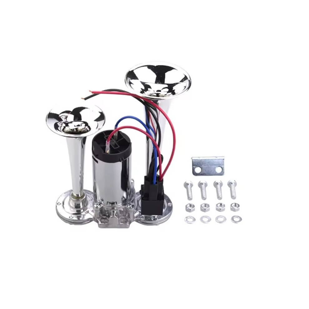 24V 600Db Dual Tone Car Air Horn Super Loud Electric Solenoid Valve Car Electric Air Horn For Motorcycle Car Boat Truck 4712923689953