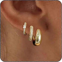 14K Gold Plated Lightweight Small Gold/Silver Hoop Earrings for Women Chunky Open Hoops Earrings for Women Jewelry Gifts for women
