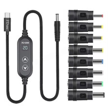 Type-C to Power Boost Cable 100W PD Power Cable Type C to DC5.5mm and 5V 12V 15V 19V 20V Various Power Selection