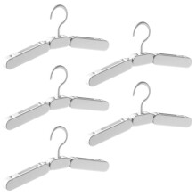 5PCS Folding Clothes Hangers Space Saving Clothes Drying Rack Foldable Anti-Slip Drying Hangers Wardrobe Organizers