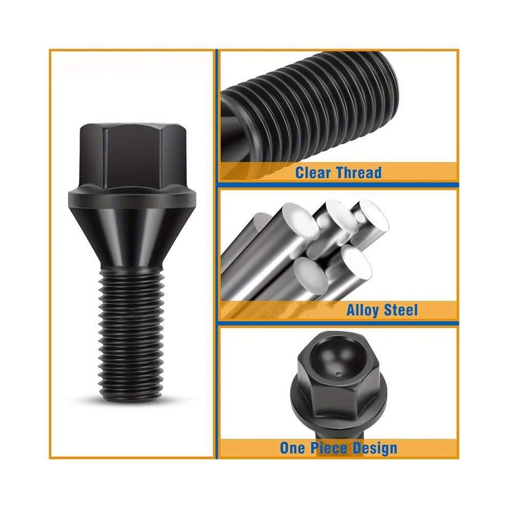 20Pcs 12X1.5 Lug Bolts Wheel Studs For E46 E90 E39 E60 E53, 325I 328I 525I 528I 4714264092423