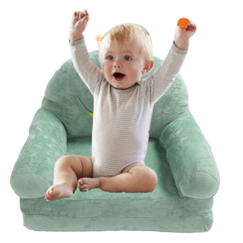 Kids' Foldable Green Dinosaur Sofa 2
