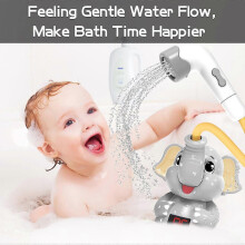 Baby Bath Shower Head, Baby Bath Sprayer Bathtub Sprinkler Toys with Water Thermometer, Elephant Water Pump Spray for Toddlers