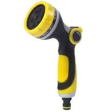 Aspersor de Jardim de Alta Pressão com 10 Funções e Bicos Ajustáveis, Ideal para Irrigação e Limpeza de Gramados.