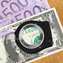 30X USB Rechargeable Coin Collection Supplies with Light, Portable Desktop Metal Jewelers Loupe