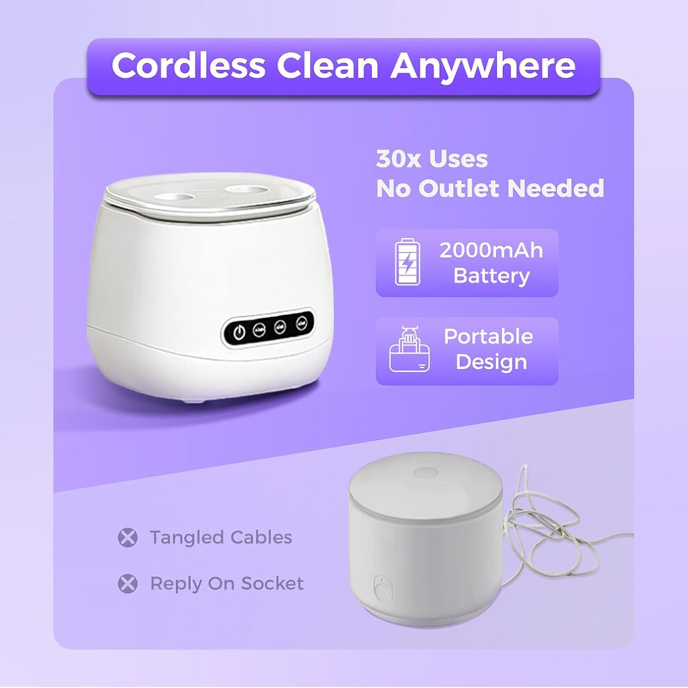 Ultrasonic Retainer Cleaner with UV Sterilizer, 45kHz Dental Cleaning Machine for Dentures, Aligners,Braces 200mL
