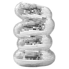 Disco Vase with Silver Mirror Finish for Home, Party, and Desk Decor, Ideal for Small Spaces