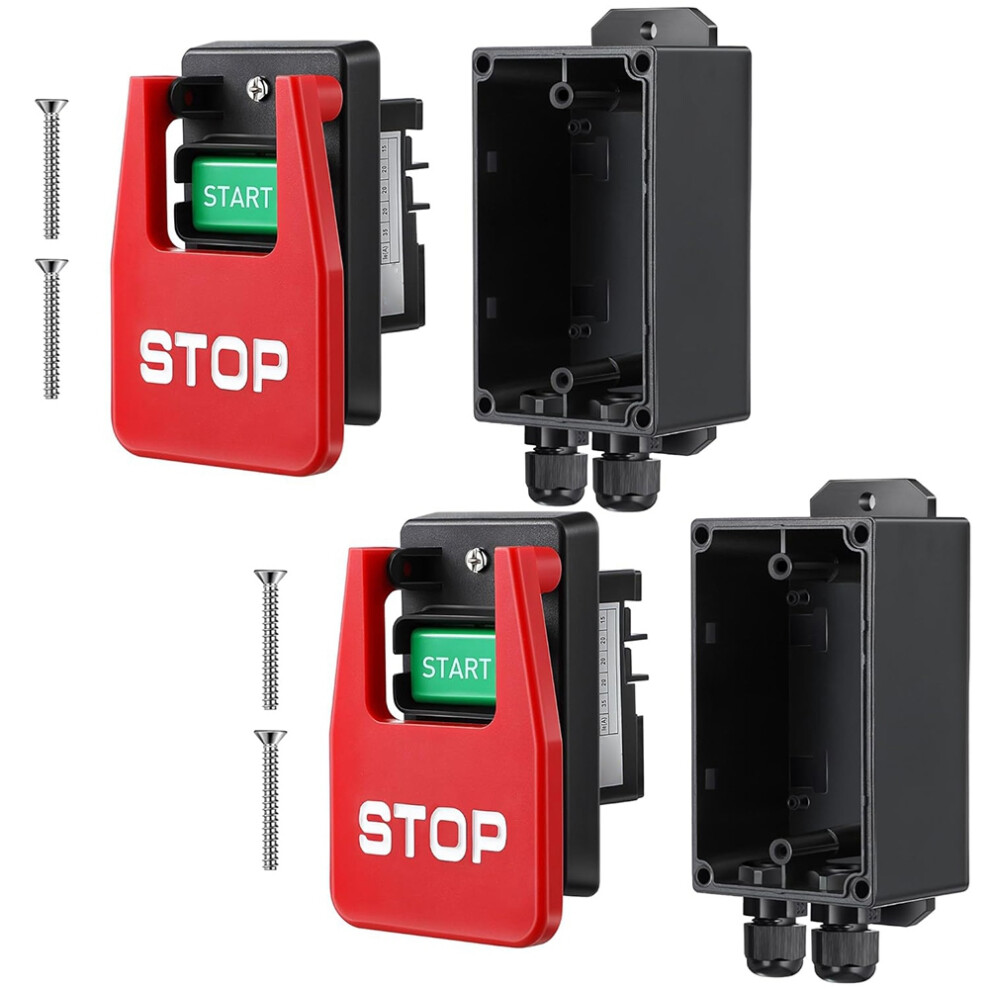 2 Set Single Phase Efficient Off, Safety Paddle Switches With Large Stop Sign Paddle Easy Contact 4712131370452