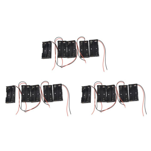 15 Pcs 2 X 1.5V AA Battery Holder Case Box Black W Wire Leads
