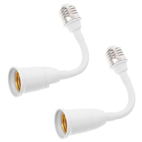2PCS Universal E27 Bulb Holders with Flexible Extension Cords for Various Lengths