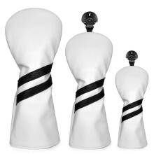 3PCS Club Covers, Driver Fairway Hybrid Wood Headcovers Set, PU Leather,Protective Covers for Men Women