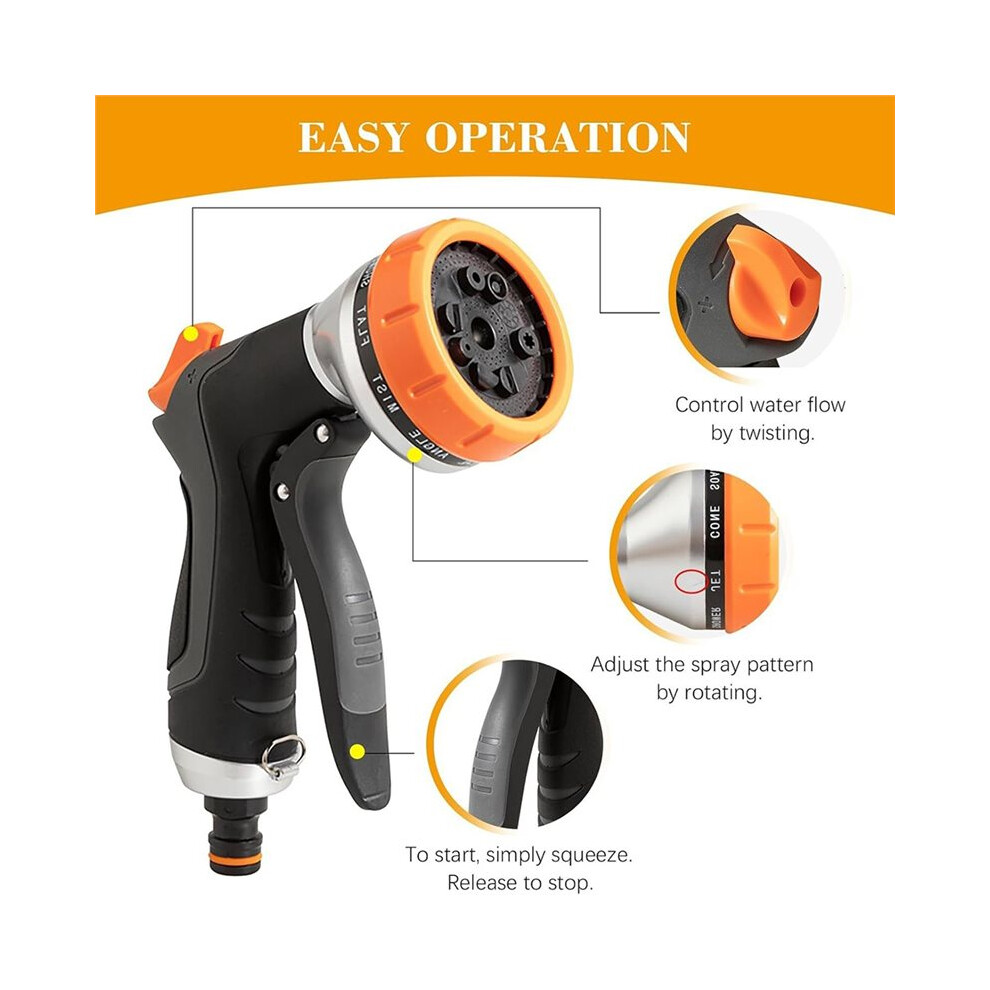 Garden Hose Nozzle,Hose Spray Nozzle W/H Water Volume Control Valve,High Pressure Water Hose Nozzle Spray 10 Patterns-image-OPC-PVHBXCQ-NEW