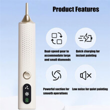 Cordless Diamond Art Pen Adjustable Speed Modes Wax Free Tool for Faster & Precise DIY Rhinestone Painting Tool