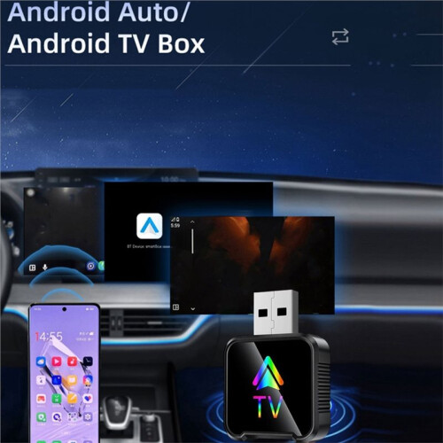 Android Auto Box Wired Android Auto to Wireless Android Auto/TV  AI Box  5.0 WiFi Adaptive Screen