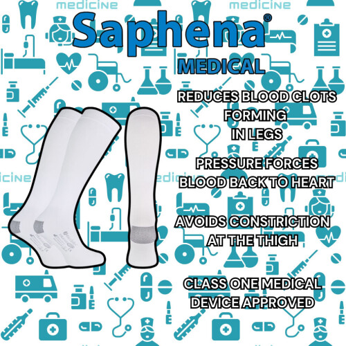 (XL, White) 2 Pairs Graduated Compression Below Knee Anti Embolism Socks 2