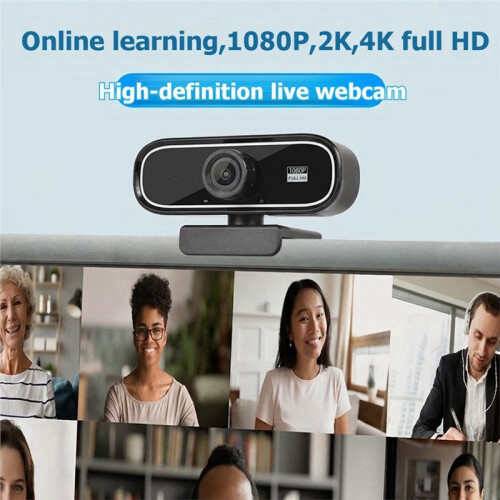 Webcam USB 1080p 30fps com Lente  Angular de 120, Foco Manual, Conecte e Use e Microfone com Redução de Ruído. 2