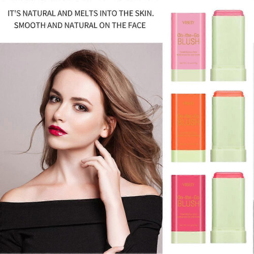 Blush Stick with Smooth Application and Long-Lasting Smudge-Proof Finish for Natural Makeup Look