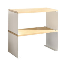 Wooden Desk Storage Rack Lattice Decoration Frame Wooden Floor-Standing Double-Deck Desktop Shelf