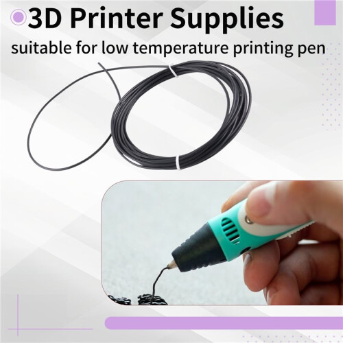 5M Pcl 1.75Mm Filament Low Temperature 3D Printing Pen Supplies For 3D Printer/3D Printer Pen(Black) 2