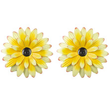 Yellow Garden Courtyard Iron Sunflower Villa Decoration Gardening Wall Hanging
