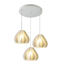 3D Printed Cluster 3-Light Chandelier Wave Design Ceiling Chandelier for Bedroom Kitchen Island Living Room B