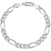 Sterling Silver Jewelry 5 MM Figaro Chain Bracelet for Teen Women and Men