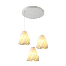 3D Printed Cluster 3-Light Chandelier Wave Design Ceiling Chandelier for Bedroom Kitchen Island Living Room D