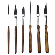 6 Pinceles Portátiles de Arte, de Nailon, con Mango Corto, para Acuarela y Pintura Acrílica, Ideales para Estudiantes de Arte.
