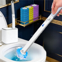 WC-Bürste mit ein-Klick-Wechselkopf, Wandmontage, Automatischer Deckelöffnung, Badezimmerreinigungswerkzeug, WC-Zubehör