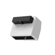 Adaptador de Cabezal Interno USB 3.2 Gen1 de 19 Pines y 90 Grados, Convertidor USB 3.0 Macho A Hembra para Panel Frontal USB-A, RVS,
