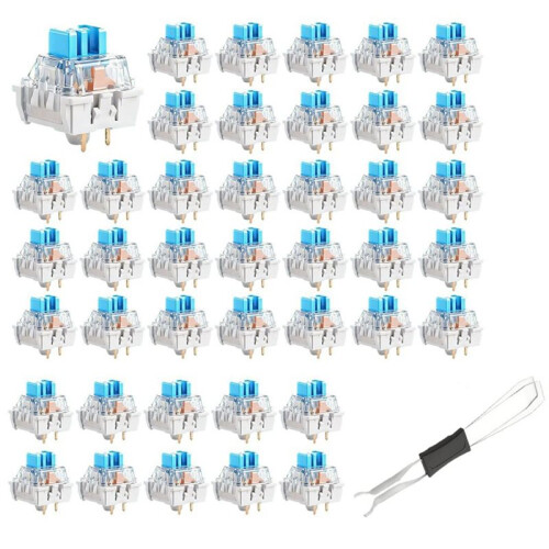 100 Pcs  Keyboard Switches with  Puller,3-PIN  Keyboard Clicker Replacement Dustproof Mechanical