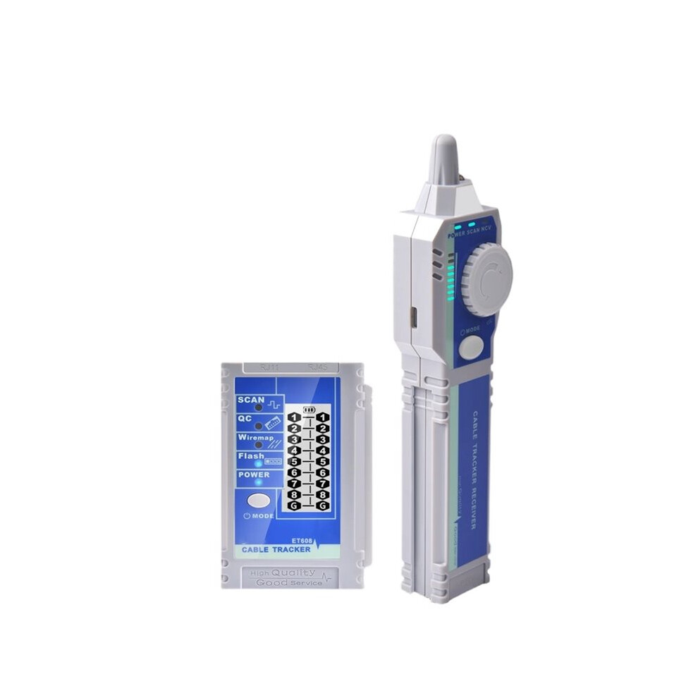 Et608 Lcd Network Cable Traceroute Rj45 Rj11 Crimp Test Lan Cable Tester Cable Finder 60V Withstand For Network Repair 4712522122875