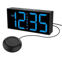 Home Vibrating Alarm Clock 7.5'' LED Screen Digital Alarm Clock with Bed Shaker for Heavy Sleepers Hearing Impaired