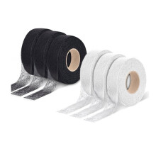 6 Rotoli (162 Yard) Nastro per Orlature, 3/4 Pollice X 27 Yard Ciascuno, 3 e 3 Neri, Nastro per Orlature Termoadesivo per Pantaloni, Tende,