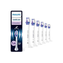 Borstelkop - PHILIPS - Sonicare S2 Sensitive (HX6056/87) - Set van 6 - Voor gevoelige tandvlees - BrushSync compatibel