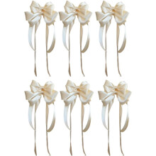 6 Pairs Candlestick Bow Decorations Party Bow Ribbon Decorations for Bridal Shower Wedding